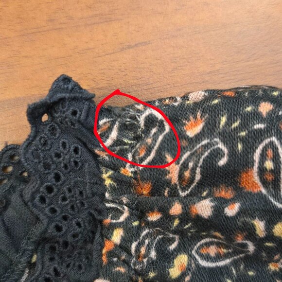 Lucky Brand Womens Paisley Printed Boho Button-Front Peasant Top Green XXL NWT - Picture 13 of 13